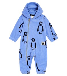 Флисовый комбинезон с детенышем пингвина Mini Rodini, синий