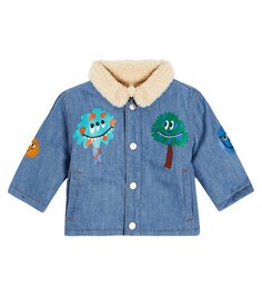 Джинсовая куртка с детским принтом Stella Mccartney Kids, синий