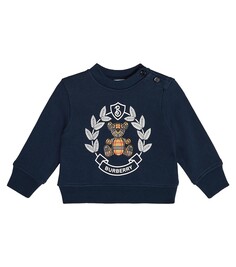 Хлопковая толстовка baby thomas bear Burberry Kids, синий