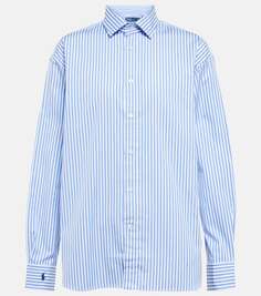 Полосатая рубашка из хлопкового поплина Polo Ralph Lauren, синий