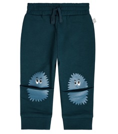 Спортивные штаны из хлопкового джерси с детским принтом Stella Mccartney Kids, синий