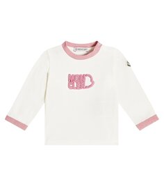 Детская хлопковая футболка Moncler Enfant, белый