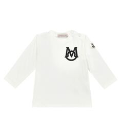 Детская футболка из смесового хлопка Moncler Enfant, белый