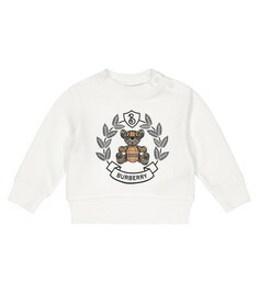 Хлопковый свитер baby thomas bear Burberry Kids, белый