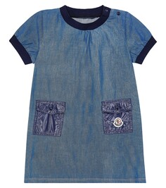 Детское джинсовое платье Moncler Enfant, синий