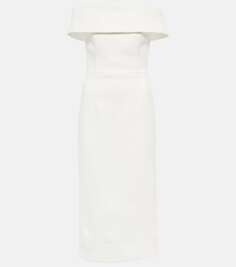 Bridal платье миди из крепа с открытыми плечами amore Rebecca Vallance, белый