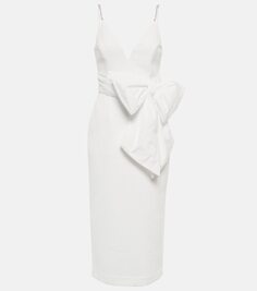 Свадебное платье миди из крепа genevieve с бантом Rebecca Vallance, белый