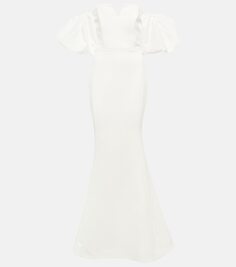 Свадебное платье из крепа женевьева с открытыми плечами Rebecca Vallance, белый
