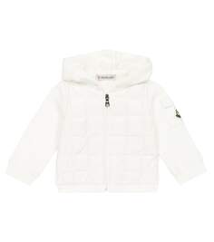 Детская пуховая куртка из хлопкового джерси Moncler Enfant, белый