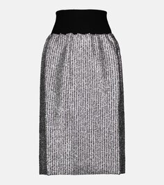 2 юбка миди из смесовой шерсти с люрексом moncler 1952 Moncler Genius, черный