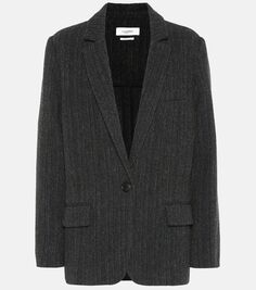 Шерстяная куртка charly с узором «елочка» Marant Etoile, черный