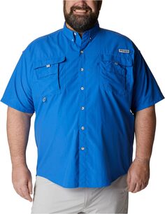 Рубашка с коротким рукавом Big &amp; Tall Bahama II Columbia, цвет Vivid Blue