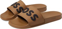 Сандалии на плоской подошве Kirk Big Logo Slide Sandals BOSS, цвет Sand/Black