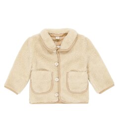 Детская куртка из искусственной овчины Burberry Kids, бежевый