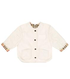 Детская куртка из искусственной овчины Burberry Kids, белый