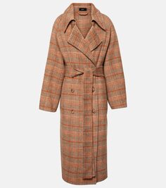 Пальто chatsworth в клетку из смесовой шерсти Joseph, коричневый