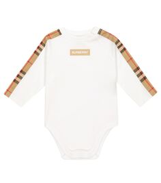 Детский хлопковый комбинезон Burberry Kids, белый