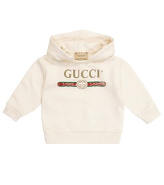 Толстовка из хлопкового джерси с логотипом baby Gucci Kids, белый