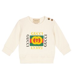 Хлопковый свитер с логотипом baby Gucci Kids, белый