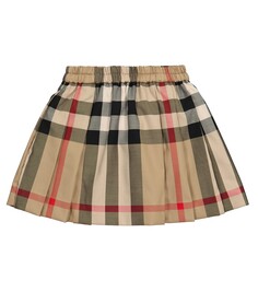 Юбка baby vintage в клетку из смесового хлопка Burberry Kids, бежевый