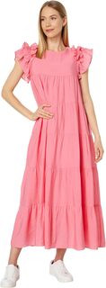 Многоярусное платье макси с рюшами English Factory, цвет Roses