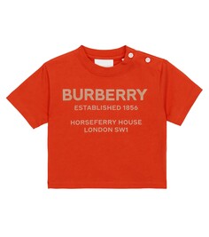 Футболка из хлопкового джерси с логотипом baby Burberry Kids, красный