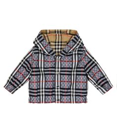 Двусторонняя куртка в клетку baby vintage Burberry Kids, мультиколор