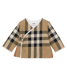 Стеганая куртка в клетку baby vintage check Burberry Kids, мультиколор