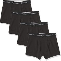 Трусы Men&apos;s Underwear Cotton Stretch 4 Pack Low Rise Trunks Calvin Klein, цвет Black/Black