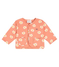 Детская куртка из смесового хлопка с цветочным принтом Bobo Choses, розовый