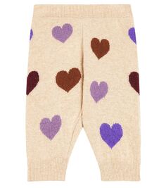 Спортивные брюки вязки интарсия с сердечками baby hearts The New Society, бежевый