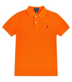 Хлопковая рубашка-поло Polo Ralph Lauren Kids, апельсин