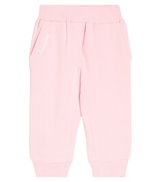 Детские спортивные штаны из смесового хлопка с бантом Monnalisa, розовый