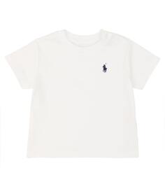 Футболка из хлопкового джерси с логотипом baby Polo Ralph Lauren Kids, белый