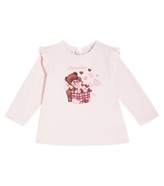 Детская футболка из хлопкового джерси Monnalisa, розовый
