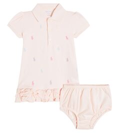 Платье baby schiffli из хлопка Polo Ralph Lauren Kids, розовый
