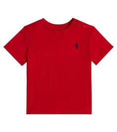 Футболка из хлопкового джерси с логотипом baby Polo Ralph Lauren Kids, красный