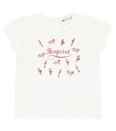 Хлопковая футболка с принтом baby cira Bonpoint, мультиколор