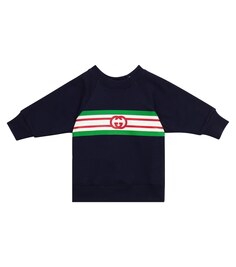 Толстовка baby gg из хлопка Gucci Kids, синий