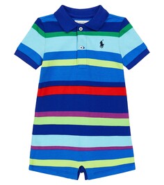 Детский комбинезон из хлопка в полоску Polo Ralph Lauren Kids, мультиколор