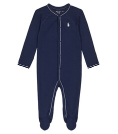 Детское хлопковое боди Polo Ralph Lauren Kids, синий