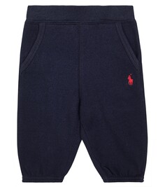 Детские спортивные штаны из смесового хлопка Polo Ralph Lauren Kids, синий