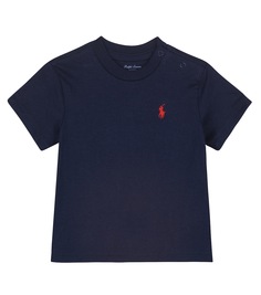 Футболка из хлопкового джерси с логотипом baby Polo Ralph Lauren Kids, синий