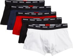 Трусы HUGO Trunks 5-Pack BOSS, цвет Deep Black/Whale Blue/Racer Red/Deep Black/Crisp White