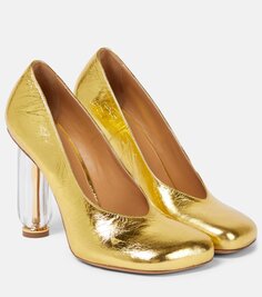 Кожаные туфли металлик Dries Van Noten, золото