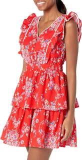 Мини-платье из жатого хлопка Bush Gardens Betsey Johnson, красный