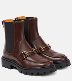 Кожаные ботинки челси с т-образным кольцом Tod&apos;S, коричневый Tod’S