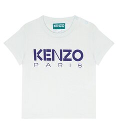 Хлопковая футболка с логотипом baby Kenzo Kids, синий