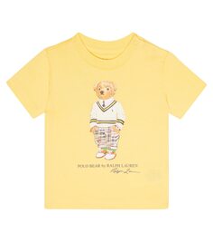 Футболка-поло baby bear из хлопкового джерси Polo Ralph Lauren Kids, желтый