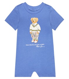 Комбинезон из хлопкового джерси baby polo bear Polo Ralph Lauren Kids, синий